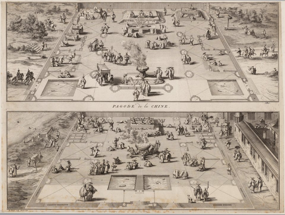 KITLV - 51W13 - Picart, B. - Pagoda de la Chine - Copper engraving - 1728