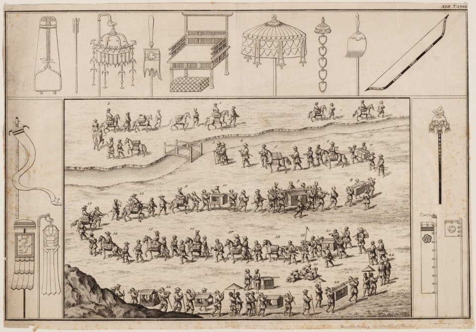 KITLV - 51W5 - Tour group of Princes or Princesses - Copper engraving - 1729