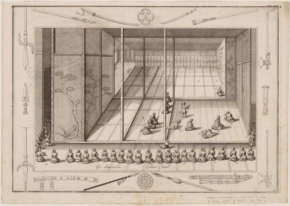 KITLV - 51W9 - Go Sannoma, Auditorium - Copper engraving - 1729