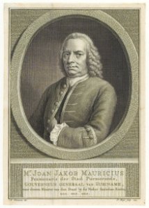 KITLV - 36C368 - Schouman, A. - Tanjé, P. - Mr. Joan Jacob Mauricius, pensionary of City Purmerende, Governor General of Surinam, Minister of the State by the Lower Saxischen Kreits, etc. etc. etc. - Engraving - 1753