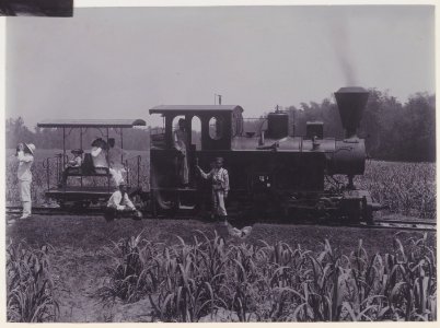 KITLV - 5416 - Kurkdjian - Soerabaja - Steam train on the grounds of the sugar plantation Ketanen at Mojokerto - 1916-04