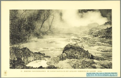 KITLV - 37367 - Demmeni, J. - Tulp, De - Haarlem - Mud sources on the Kawah Manuk in Garut - 1911