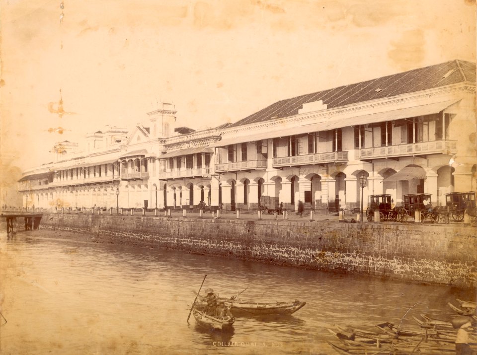 KITLV - 377460 - Collyer quay in Singapore - circa 1890