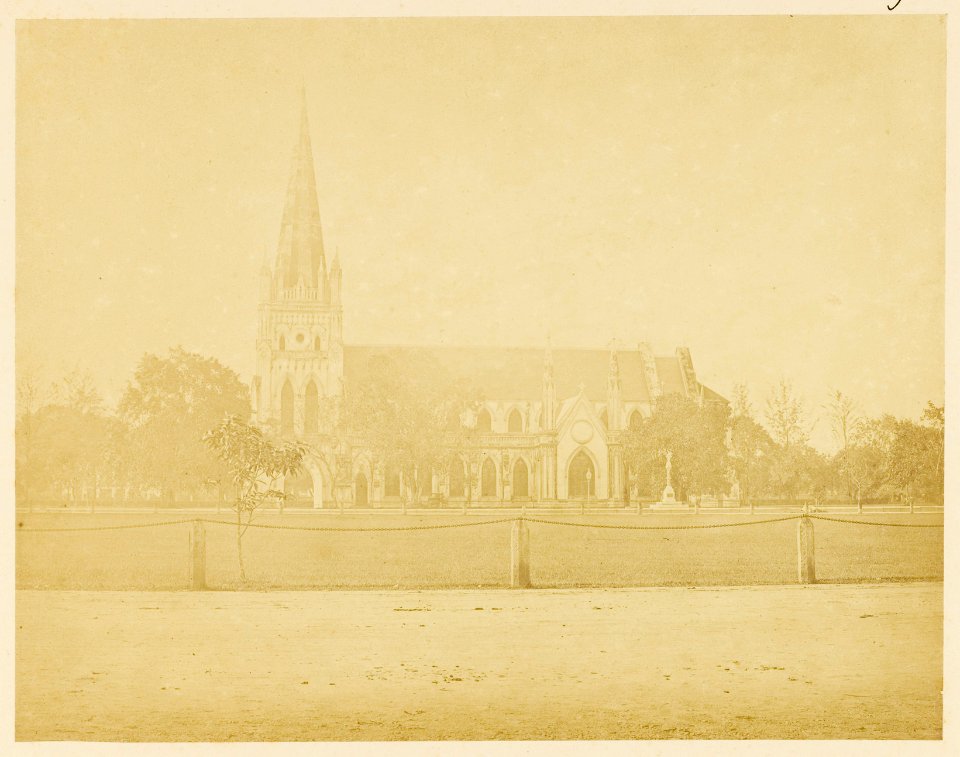 KITLV - 29163 - St. Andrew's Cathedral, belonging to the Anglican Church, Singapore - 1860