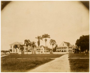 KITLV - 39007 - Muller, Julius Eduard - Paramaribo - The Bosbox (Dixie Bar) on Government Square in Paramaribo - circa 1885
