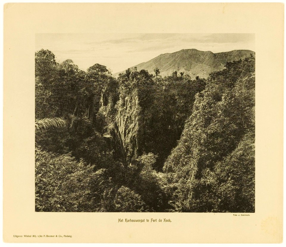 KITLV - 29359 - Demmeni, J. - Karbouwengat (Ngarai Sianok, Kota Bukittinggi) at Fort de Kock - circa 1910