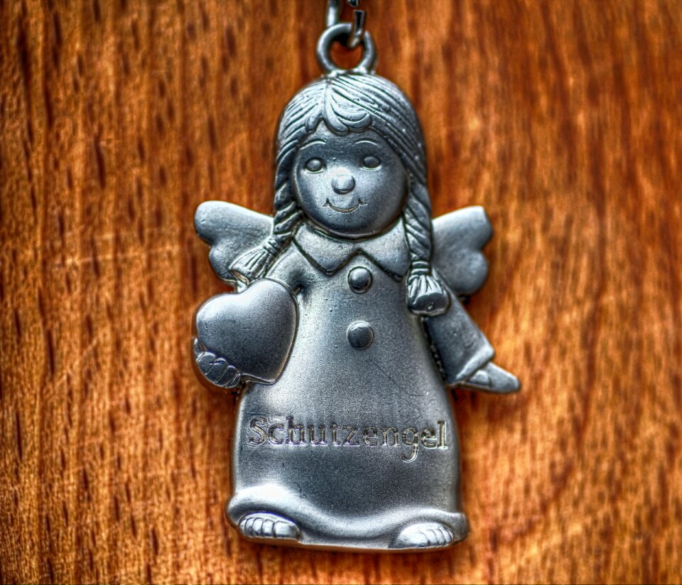Silver cute angel figure