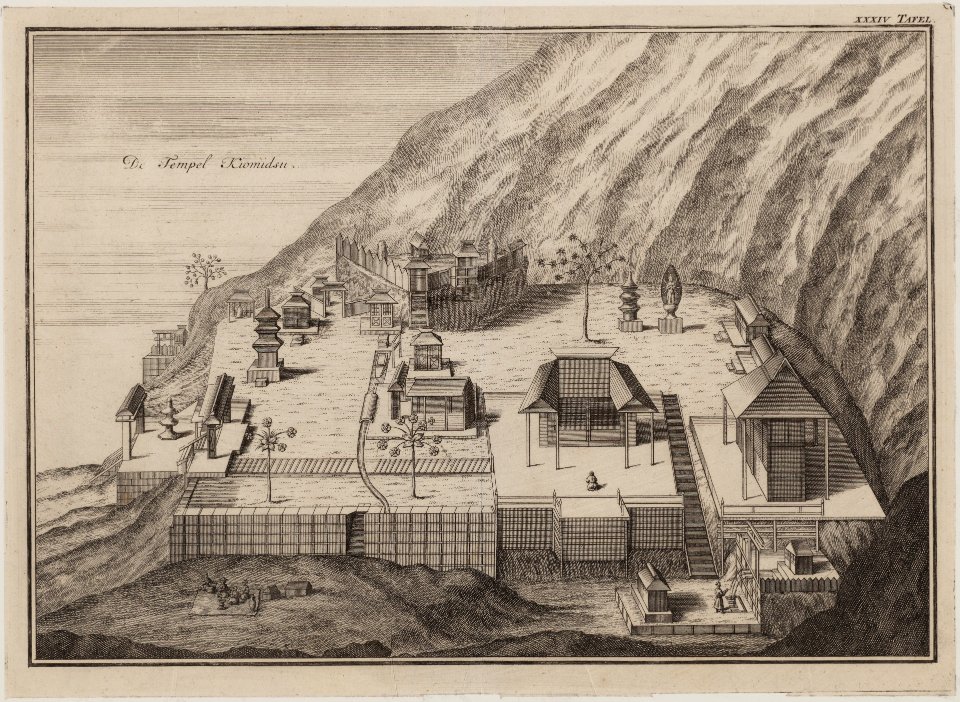 KITLV - 51W10 - Kiomidsu temple, Japan - Copper engraving - 1729