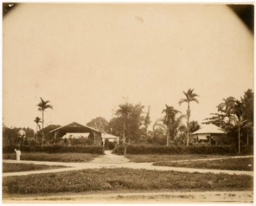 KITLV - 39009 - Muller, Julius Eduard - Paramaribo - Government Square for Buitensociëteit Park Paramaribo - circa 1885