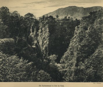 KITLV - 94257 - Demmeni, J. - Karbouwengat (Ngarai Sianok, Kota Bukittinggi) at Fort de Kock - circa 1915