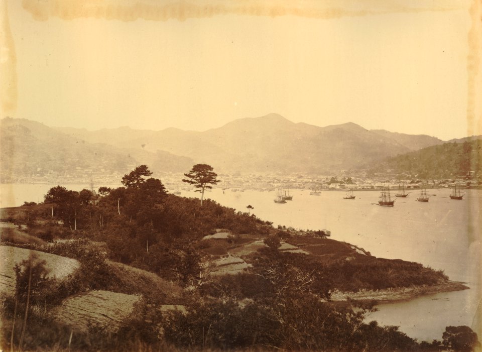 KITLV - 89917 - Beato, Felice - Ships off the coast of Nagasaki in Japan - presumably 1863-1865