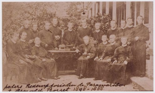 KITLV - 42738 - A.H.A.H.M. Borret (+), watercolorist, painter and draftsman, after his introduction with the Redemptorists in Paramaribo in 1882 - circa 1885