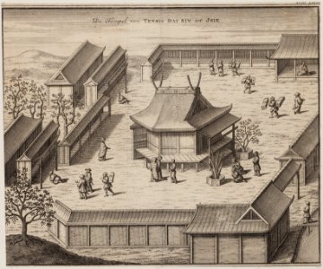 KITLV - 51W4 - Temple of Tensio That Sin at Jsie, Japan - Copper engraving - 1729