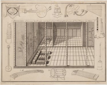 KITLV - 51W8 - Sensiosiki, auditorium of the Princes of the Realm and the Dutch ambassadors with the Emperor of Japan - Copper engraving - 1729