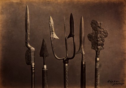 KITLV 106561 - Kassian Céphas - Lances, presumably belonging to the pomp of the Sultan of Yogyakarta - Around 1880