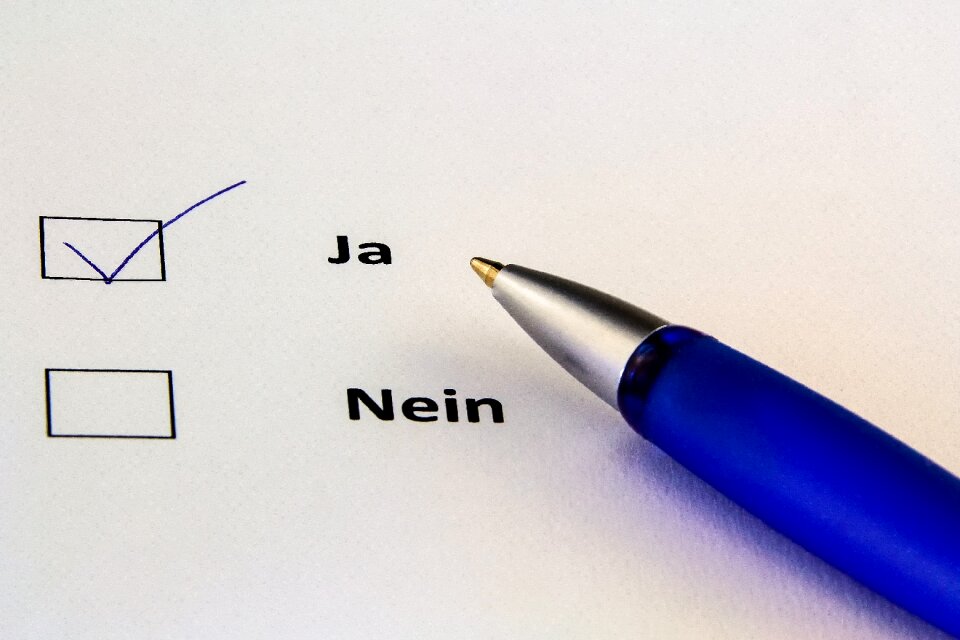 Vote ankreuzen positive
