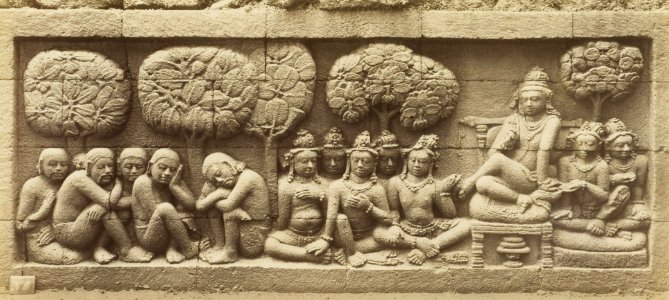KITLV 40093 - Kassian Céphas - Relief of the hidden base of Borobudur - 1890-1891