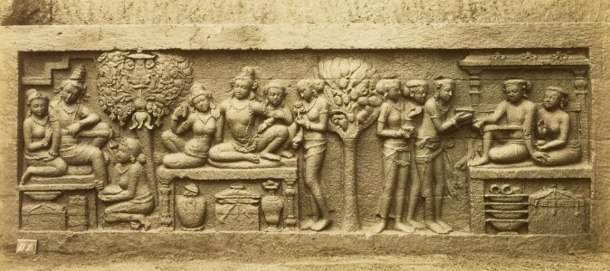KITLV 40104 - Kassian Céphas - Relief of the hidden base of Borobudur - 1890-1891