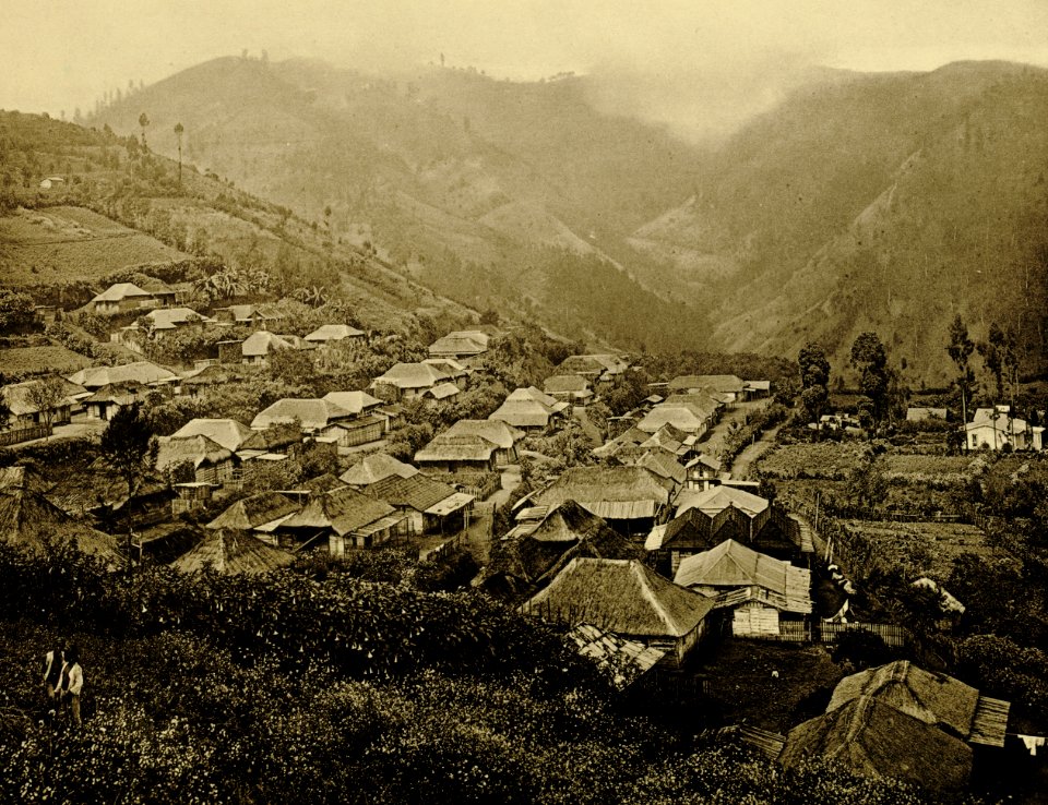 KITLV - 75182 - Kurkdjian, Fotograaf George P. Lewis, aldaar werkzaam - Sourabaya, Java - View of Tosari, Pasuruan near Mount Bromo in the Tengger Mountains - circa 1920