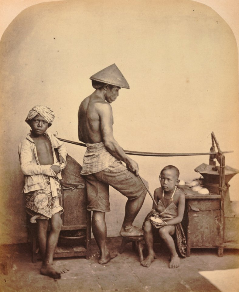 KITLV 90761 - Isidore van Kinsbergen - Seller of food on Java - Around 1865