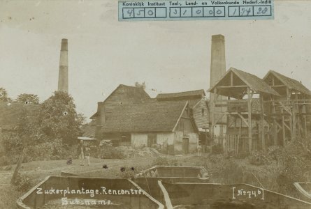 KITLV - 91644 - Sugar plantation Rencontre in Surinam - circa 1880 photo