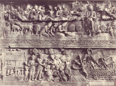 KITLV - 99885 - Kurkdjian - Soerabaia - Relief at Borobudur in Magelang - circa 1915