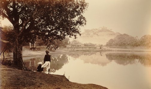 KITLV 92021 - Unknown - Lake at Puna in India - Around 1860 photo