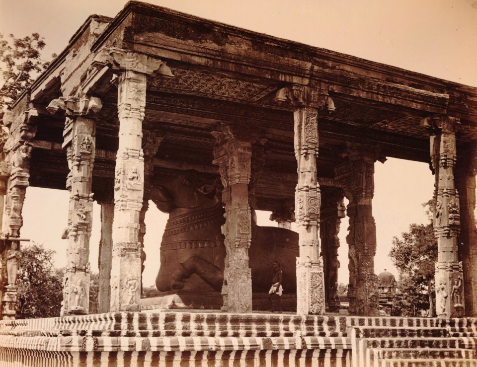 KITLV 92122 - Unknown - Nandi in Brihadishvara temple complex at Thanjavur in India - Around 1870