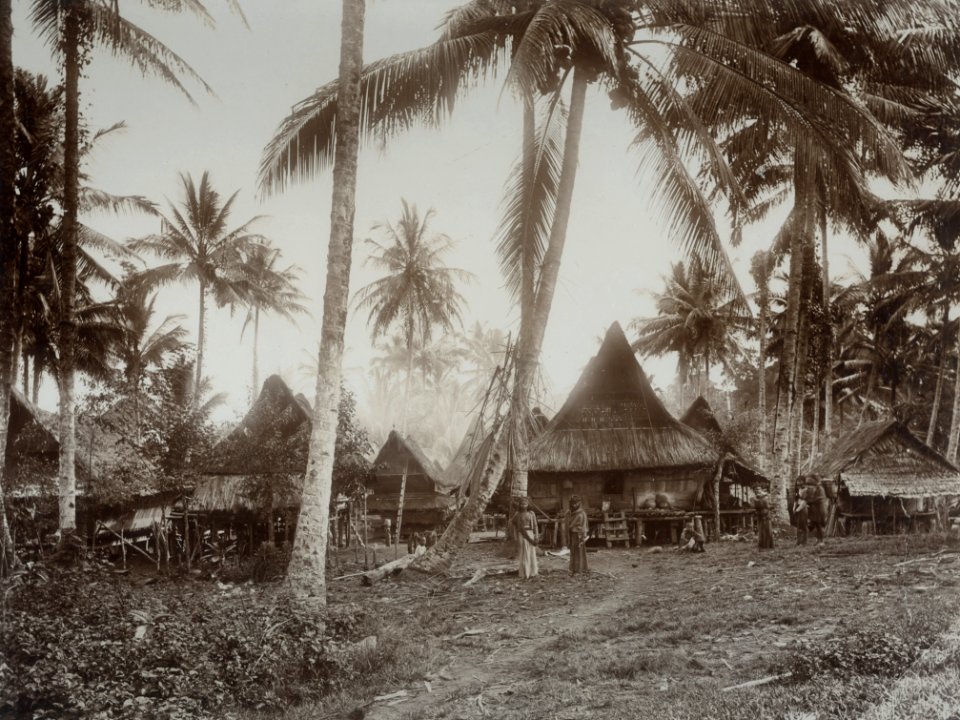 KITLV - 86782 - Stafhell & Kleingrothe - Medan-Deli - Karo Batak houses in a village on the east coast of Sumatra - circa 1900