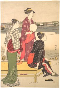 Kiyonaga - Evening on the Banks of the Sumida River