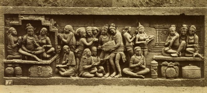 KITLV 40092 - Kassian Céphas - Relief of the hidden base of Borobudur - 1890-1891