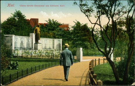 Klaus-Groth-Denkmal von Heinrich Mißfeldt am Kleinen Kiel (Kiel 26.566)