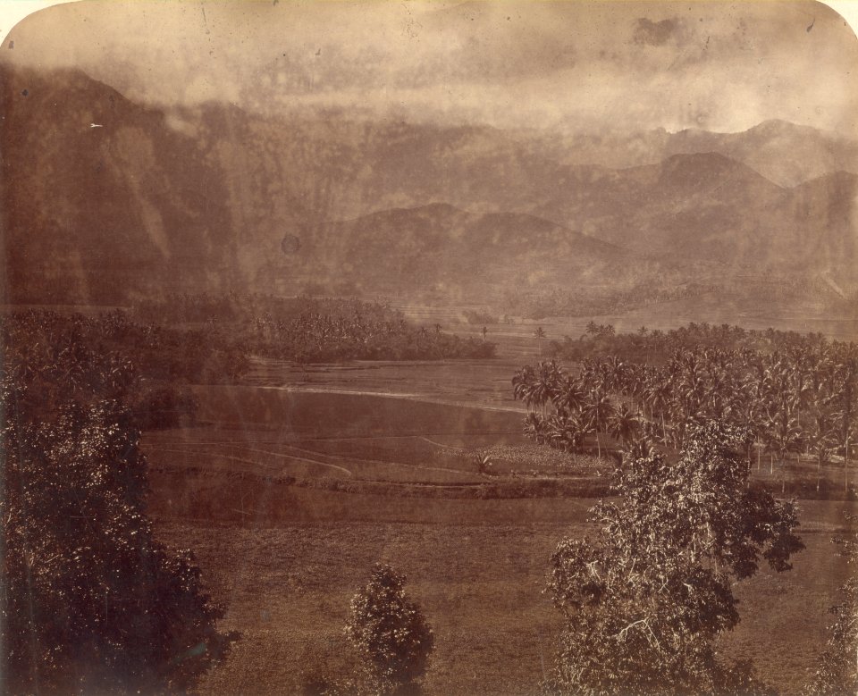 KITLV 90041 - Isidore van Kinsbergen - Mountains seen from the Borobudur near Magelang - Around 1880