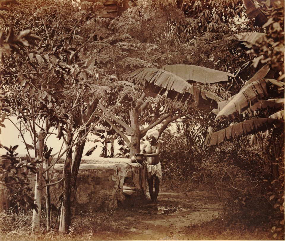 KITLV 92063 - Unknown - Man at a waterhole in Madras, India - Around 1870