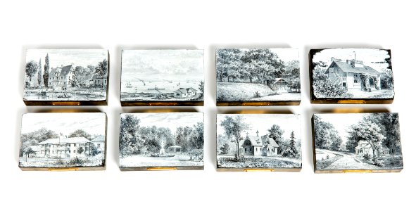 Klichéer med vyer från Ramlösa brunn, 1880 - Hallwylska museet - 108565