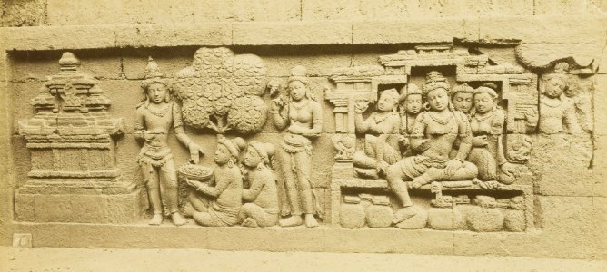 KITLV 40101 - Kassian Céphas - Relief of the hidden base of Borobudur - 1890-1891