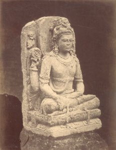 KITLV 87691 - Isidore van Kinsbergen - Sculpture of Shiva comes from Wonosobo, moved to the Museum of the Batavian Society of Arts and Sciences in Batavia - Before 1900