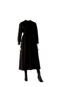 Klänning av svart ylletyg tillhörande Wilhelmina von Hallwyl - Hallwylska museet - 89316