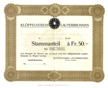 Klöppelverein Lauterbrunnen 1916