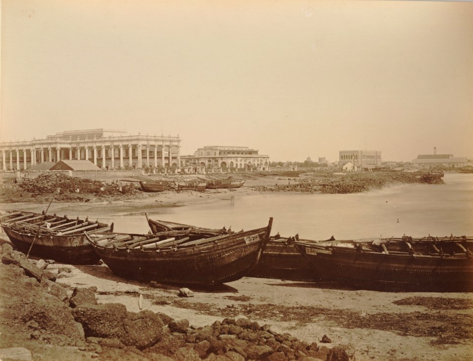 KITLV 92069 - Unknown - Royapuram station at the coast at Madras, India - Around 1870