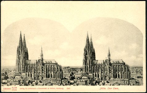 Knackstedt & Näther Stereoskopie 0560 Köln. Der Dom. Bildseite