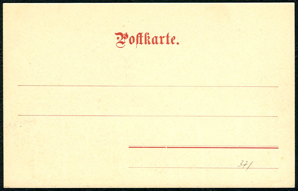 Knackstedt & Näther Stereoskopie 0801 Deutschland, Hamburg, Wandbereiter-Brook, Adressseite der Postkarte, ungeteilte Rückseite