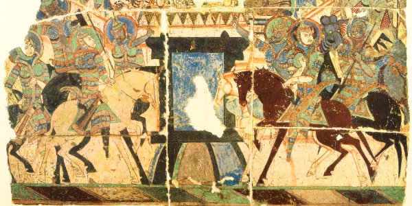 Kizil Caves, cataphracts