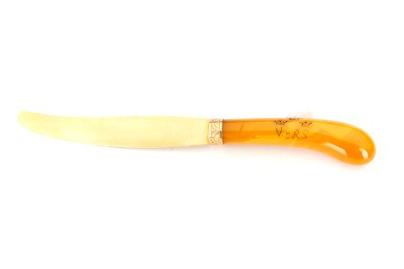 Kniv i guld med skaft av bärnsten, från 1700-talet - Skoklosters slott - 93249