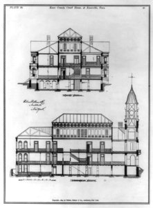 Knox County Court House, at Knoxville, Tenn.- Cross section and longitudinal section - plate 36 LCCN2003654655