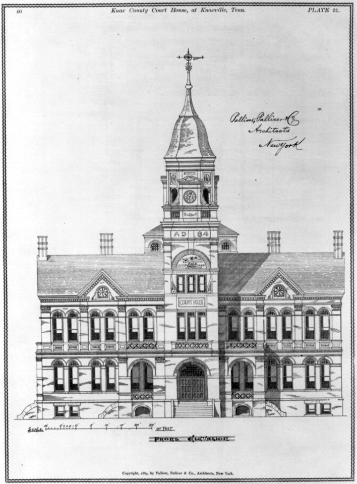 Knox County Court House, at Knoxville, Tenn.- Front elevation - plate 31 LCCN2003654650
