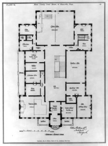 Knox County Court House, at Knoxville, Tenn.- Second story plan - plate 34 LCCN2003654653