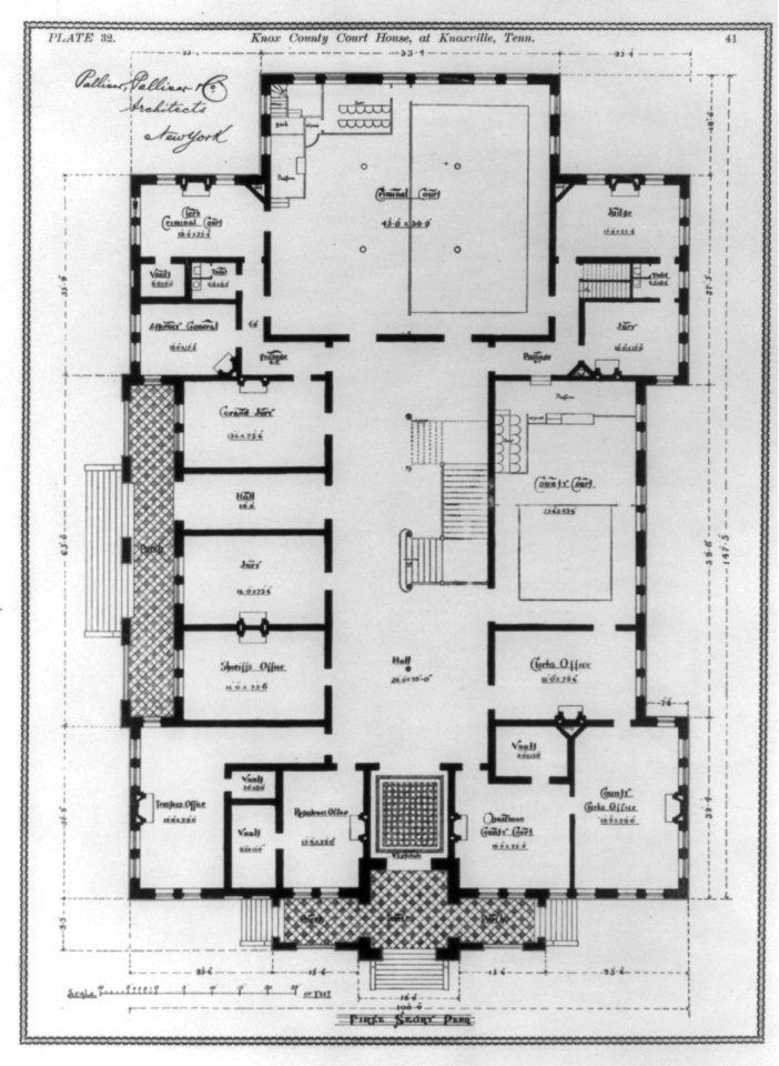 Knox County Court House, at Knoxville, Tenn.- First story plan - plate 32 LCCN2003654651