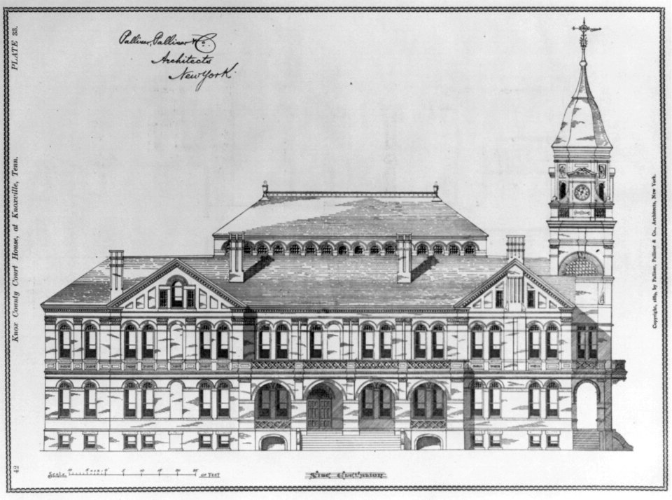 Knox County Court House, at Knoxville, Tenn.- Side elevation - plate 33 LCCN2003654652