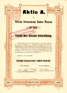 Kleinbahn AG Heudeber-Mattierzoll 1899